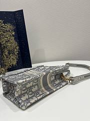 Mini Dior Book Tote Phone Bag Gray Dior Oblique Embroidery Size 13x18x5 cm - 3