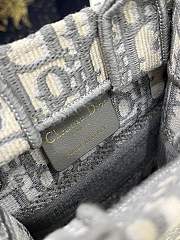 Mini Dior Book Tote Phone Bag Gray Dior Oblique Embroidery Size 13x18x5 cm - 2