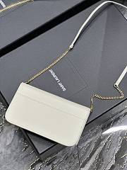 YSL Cassandre Phone Holder With Strap In Smooth Leather Blanc Vintage Size 18x11x2,5 cm - 4