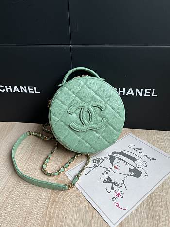 Chanel Small Vanity Case Light Green AS3875 Size 16×16×6.5 cm