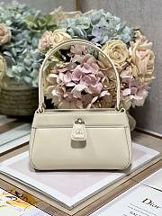 Small Dior Key Bag Dusty Ivory Box Calfskin Size 22x12.5x12 cm - 1
