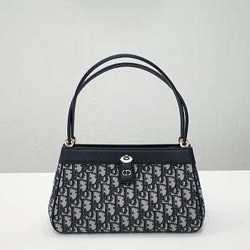 Medium Dior Key Bag Blue Dior Oblique Jacquard Size 30x16.5x13 cm
