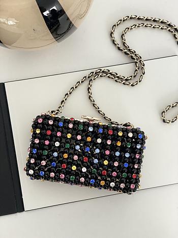 Chanel Evening Bag AS3771 Black & Multicolor Size 11×17×7 cm