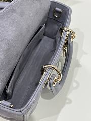 Dior Small Lady D-Joy Bag Ethereal Gray Cannage Lambskin Size 22x6x12 cm - 4