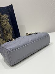Dior Small Lady D-Joy Bag Ethereal Gray Cannage Lambskin Size 22x6x12 cm - 5