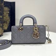Dior Small Lady D-Joy Bag Ethereal Gray Cannage Lambskin Size 22x6x12 cm - 1