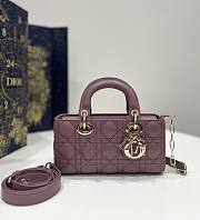 Dior Small Lady D-Joy Bag Peony Pink Cannage Lambskin Size 22x6x12 cm - 1