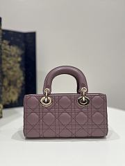 Dior Small Lady D-Joy Bag Peony Pink Cannage Lambskin Size 22x6x12 cm - 2