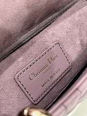 Dior Small Lady D-Joy Bag Peony Pink Cannage Lambskin Size 22x6x12 cm - 5