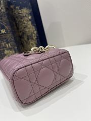 Dior Small Lady D-Joy Bag Peony Pink Cannage Lambskin Size 22x6x12 cm - 4