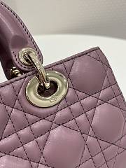 Dior Small Lady D-Joy Bag Peony Pink Cannage Lambskin Size 22x6x12 cm - 3