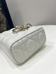 Dior Small Lady D-Joy Bag White Cannage Lambskin Size 22x6x12 cm - 3