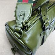 Gucci Small Duffle Bag With Tonal Double G Forest Green Leather Size 28.5x16x16 cm - 5