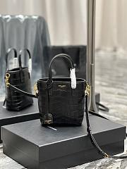 Saint Laurent Paris Mini Toy Shopping In Crocodile-Embossed Leather Black Size 18 X 17 X 8 CM - 1