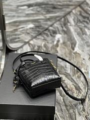 Saint Laurent Paris Mini Toy Shopping In Crocodile-Embossed Leather Black Size 18 X 17 X 8 CM - 4