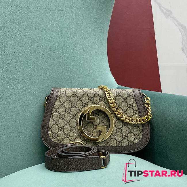 Gucci Blondie Shoulder Bag Beige and ebony GG Size 28x16x4 cm - 1