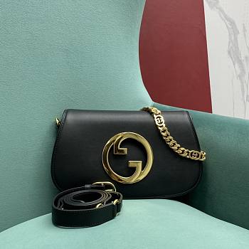 Gucci Blondie Shoulder Bag Black Leather Size 28x16x4 cm