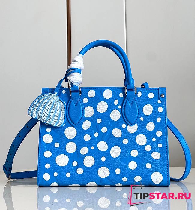 LV x YK OnTheGo PM Blue and White M46424 Size 25x19x11.5 cm - 1