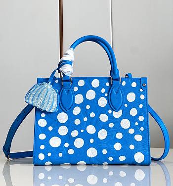 LV x YK OnTheGo PM Blue and White M46424 Size 25x19x11.5 cm