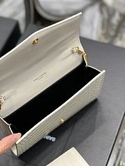YSL Uptown Chain Wallet In Crocodile-Embossed Shiny Leather White Size 19x12x3 CM - 5