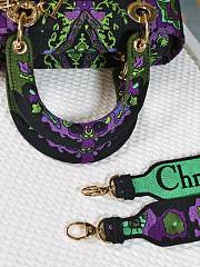 Dior Medium Lady D-Lite Bag Multicolor Dior Indian Purple Embroidery Size 24 x 20 x 11 cm - 5