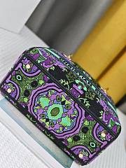Dior Medium Lady D-Lite Bag Multicolor Dior Indian Purple Embroidery Size 24 x 20 x 11 cm - 4