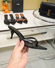 YSL Carla Heeled Mules In Smooth Leather Black 6cm - 5