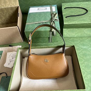 Gucci Aphrodite Mini Shoulder Bag Brown Leather Size 21x12x4 cm