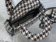 Dior Mini Lady D-Lite Bag Black and White Houndstooth Embroidery Size 17x15x7 cm - 3