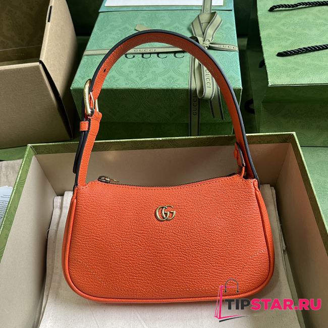 Gucci Aphrodite Mini Shoulder Bag Orange Leather Size 21x12x4 cm - 1