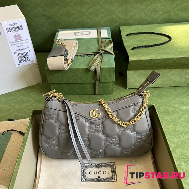 Gucci GG Matelassé Handbag Gray Size 25x15x8 cm - 1