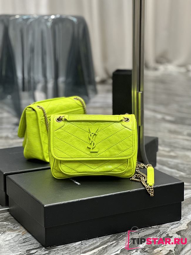 YSL Niki Baby Chain Bag In Neon Color Size 21x16x7,5 cm  - 1