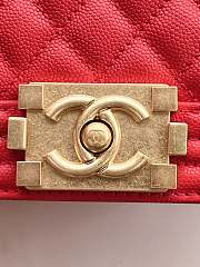 Chanel Small Boy Handbag In Red Size 12x20.5x8.5 cm - 4