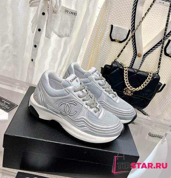 Chanel Sneakers G39792 Light Gray & Silvered - 1
