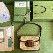 Gucci Horsebit 1955 Shoulder Bag Raffia Size 25x18x8 cm - 3