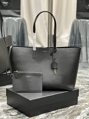 YSL Shopping Saint Laurent E/W In Supple Leather Black Size 37x28x13 cm