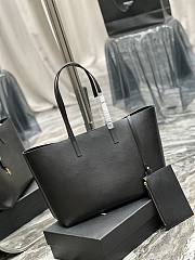YSL Shopping Saint Laurent E/W In Supple Leather Black Size 37x28x13 cm - 4