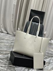 YSL Shopping Saint Laurent E/W In Supple Leather White Size 37x28x13 cm - 3