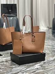 YSL Shopping Saint Laurent E/W In Supple Leather Brown Size 37x28x13 cm - 1