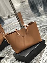 YSL Shopping Saint Laurent E/W In Supple Leather Brown Size 37x28x13 cm - 5