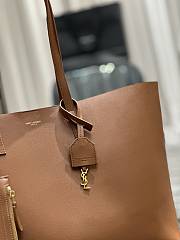 YSL Shopping Saint Laurent E/W In Supple Leather Brown Size 37x28x13 cm - 3