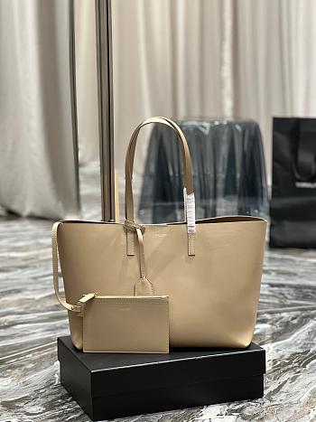 YSL Shopping Saint Laurent E/W In Supple Leather Beige Size 37x28x13 cm