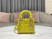 Lady Dior Micro Bag Yellow Cannage Lambskin Size 12x10.2x5 cm  - 1