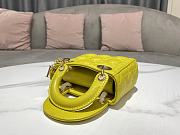 Lady Dior Micro Bag Yellow Cannage Lambskin Size 12x10.2x5 cm  - 5