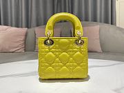 Lady Dior Micro Bag Yellow Cannage Lambskin Size 12x10.2x5 cm  - 4