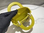 Lady Dior Micro Bag Yellow Cannage Lambskin Size 12x10.2x5 cm  - 3