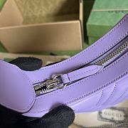 Gucci GG Marmont Half-Moon-Shaped Mini Bag Purple 21.5x11x5 cm - 3