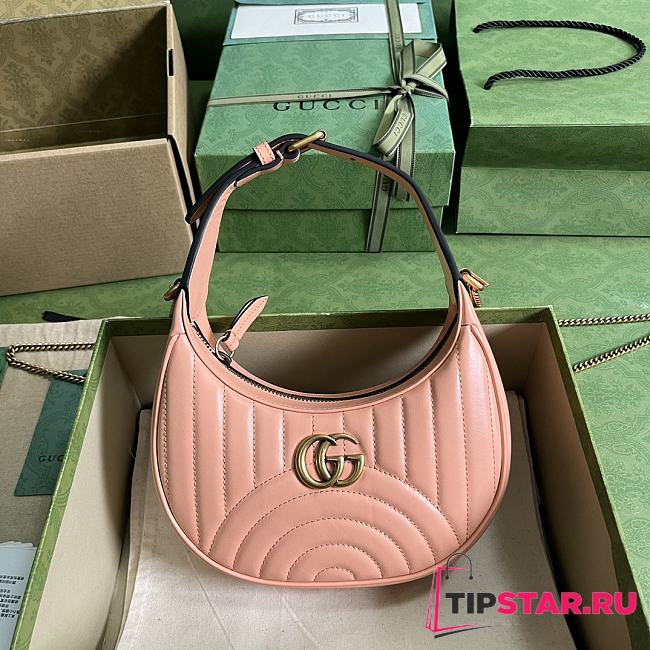 Gucci Marmont Matelassé Mini Bag Peach Leather Size 21x11x5 cm - 1