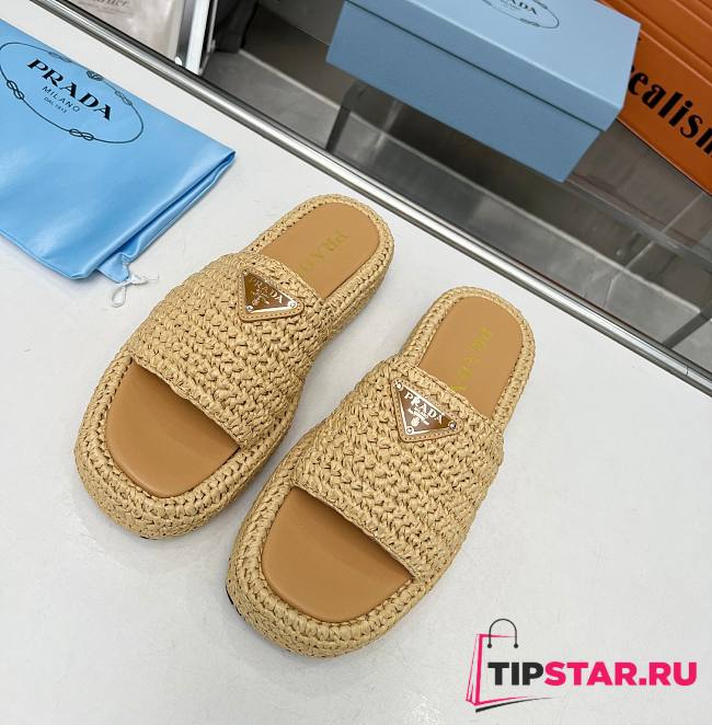 Prada Crochet Flatform Slides - 1