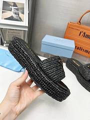 Prada Crochet Flatform Slides Black - 4